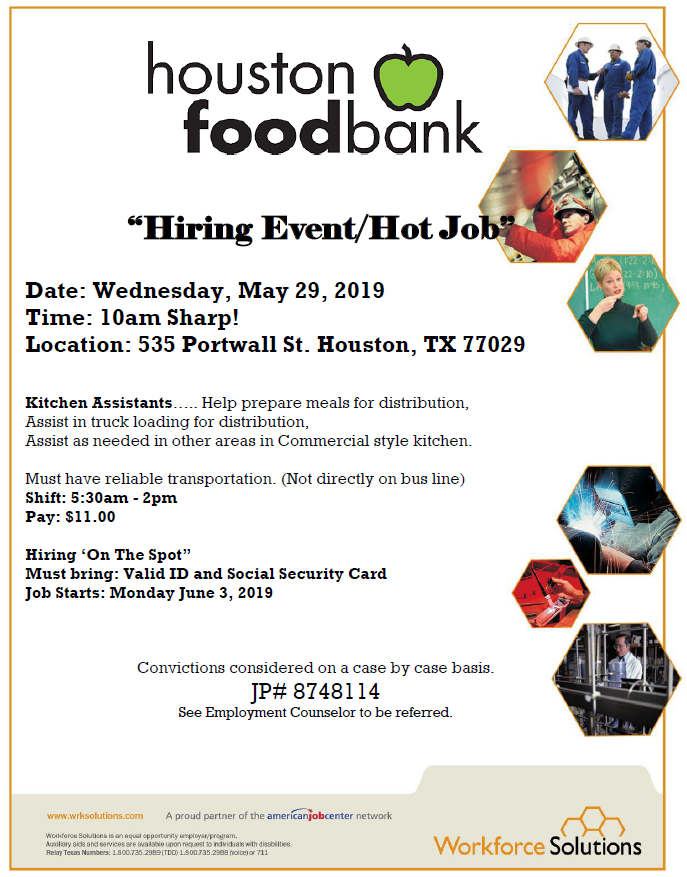Houston Food Bank Hiring Today One Community
